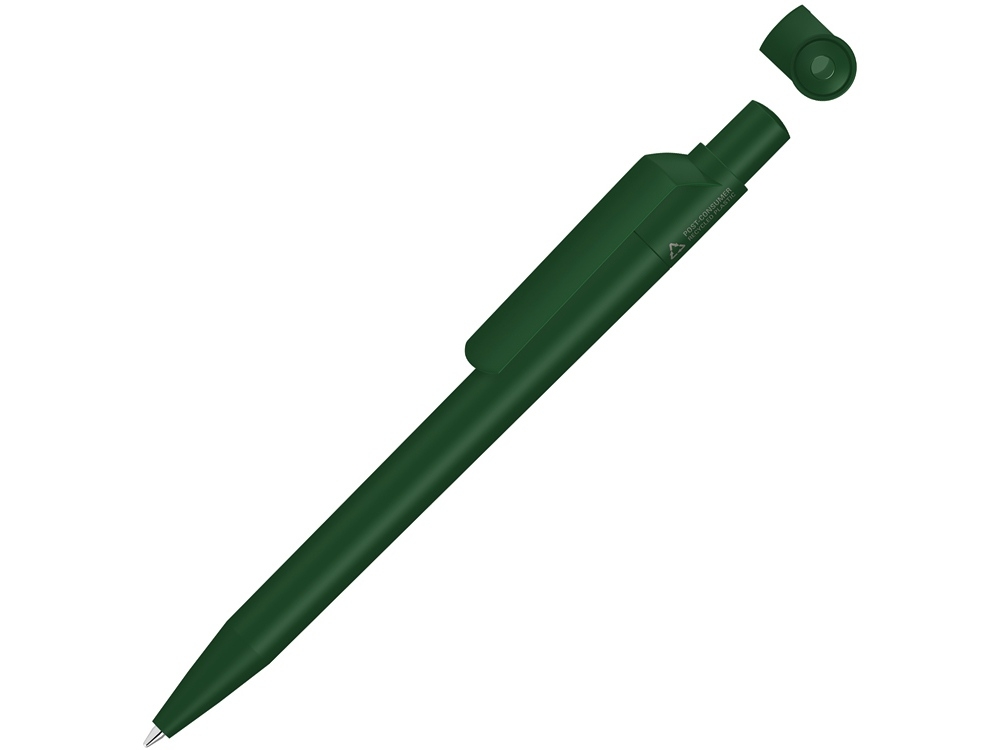 Ручка шариковая из переработанного пластика с матовым покрытием «On Top Recy», зеленый, пластик