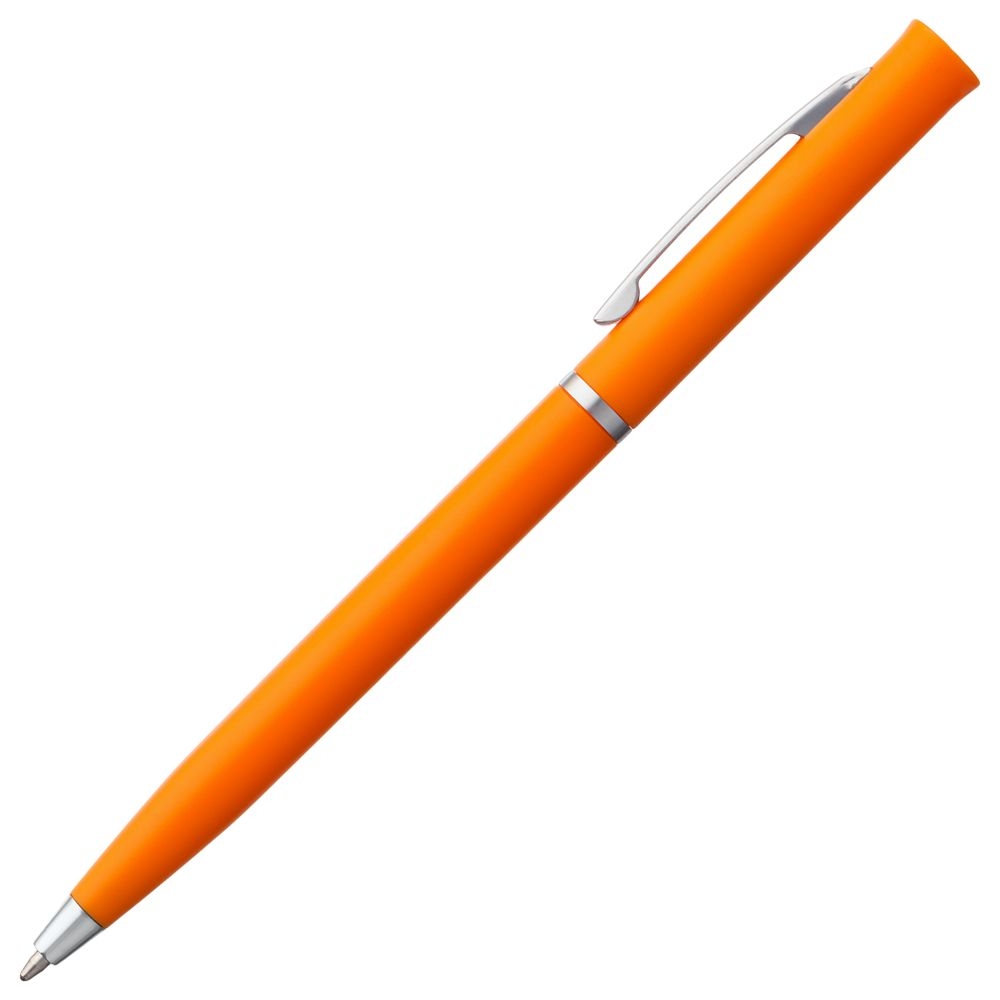 Ручка шариковая Euro Chrome, оранжевая, оранжевый, пластик; металл
