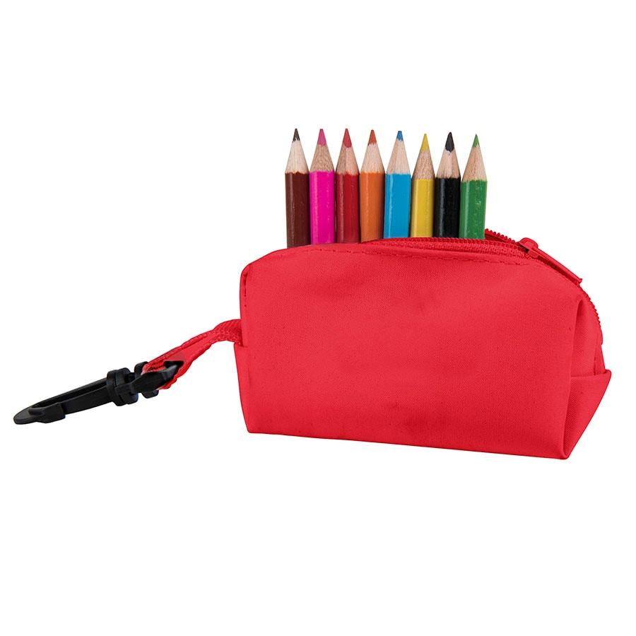 Набор цветных карандашей (8шт) с точилкой MIGAL в чехле, красный, 4,5х10х4 см, дерево, полиэстер, красный, дерево, полиэстер