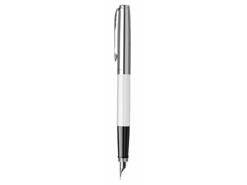 Ручка перьевая Parker Jotter, F, белый, серебристый, металл