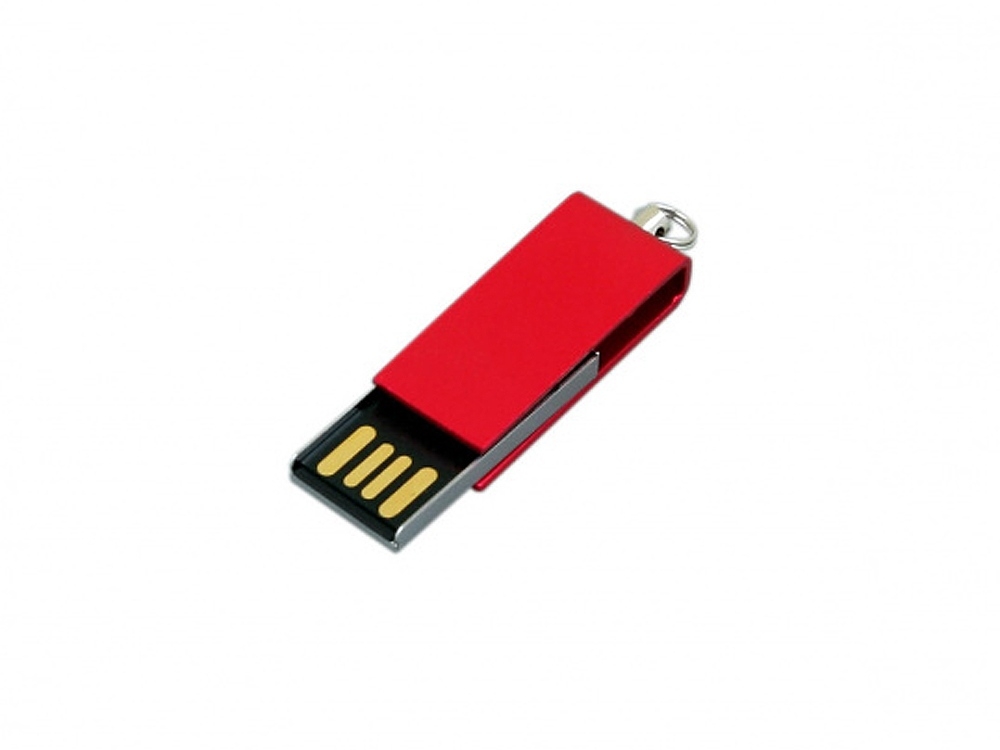 USB 2.0- флешка мини на 16 Гб с мини чипом в цветном корпусе, красный, металл