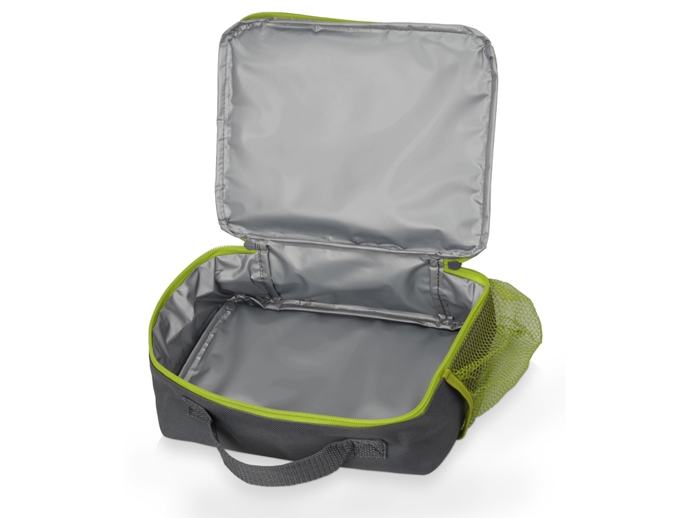Изотермическая сумка-холодильник «Breeze» для ланч-бокса, зеленый, серый, полиэстер