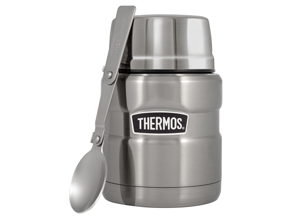 Термос для еды с ложкой Thermos King-SK3000, серебристый, металл