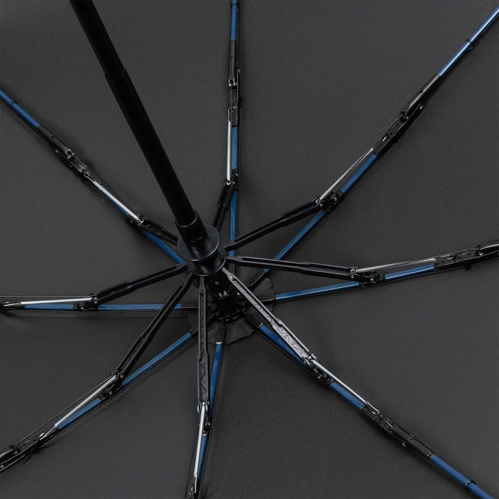 Зонт складной AOC Mini с цветными спицами, синий, синий, soft touch