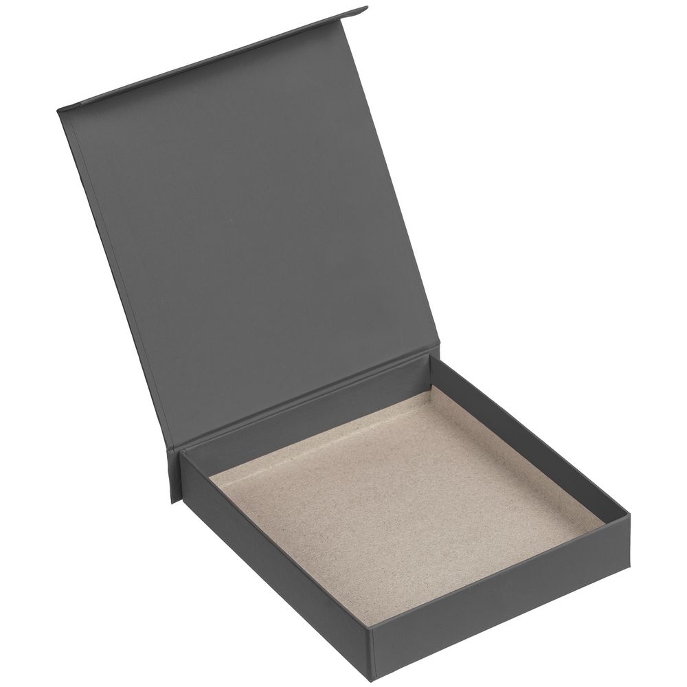 Коробка Bright, серая, серый, переплетный картон; покрытие софт-тач