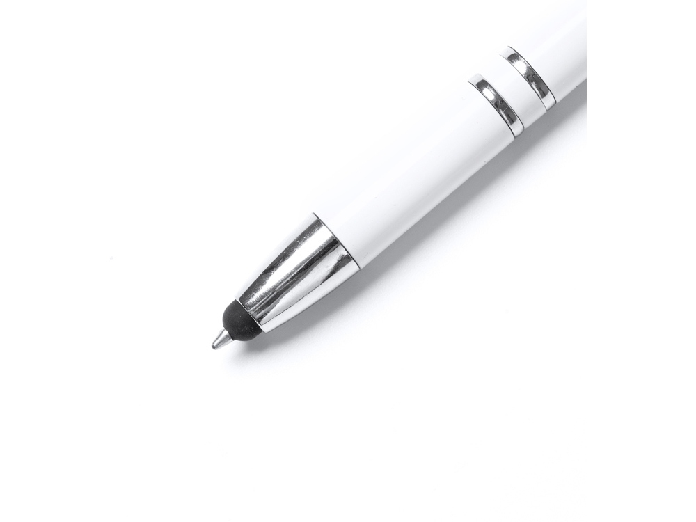 Ручка-стилус пластиковая шариковая антибактериальная HALLERBOS, белый, пластик