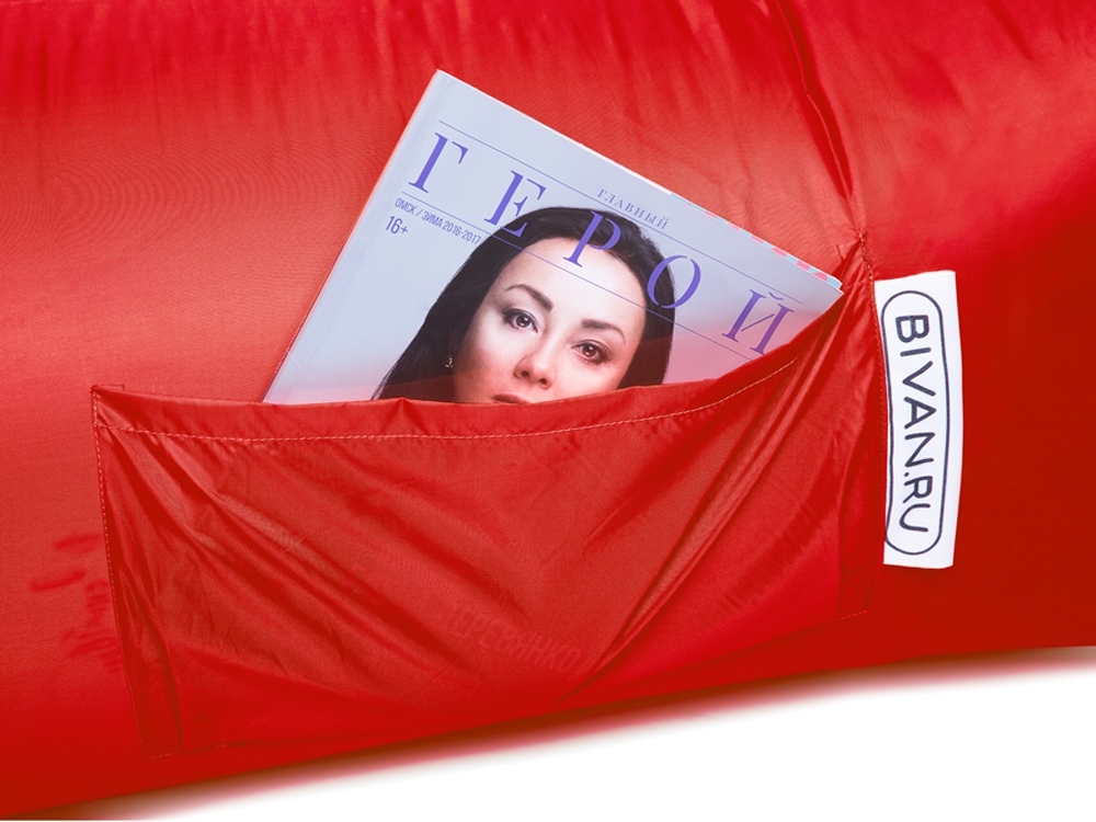 Надувной диван «Биван 2.0» с логотипом, цвет красный, материал полиэстер -цена от 3577 руб