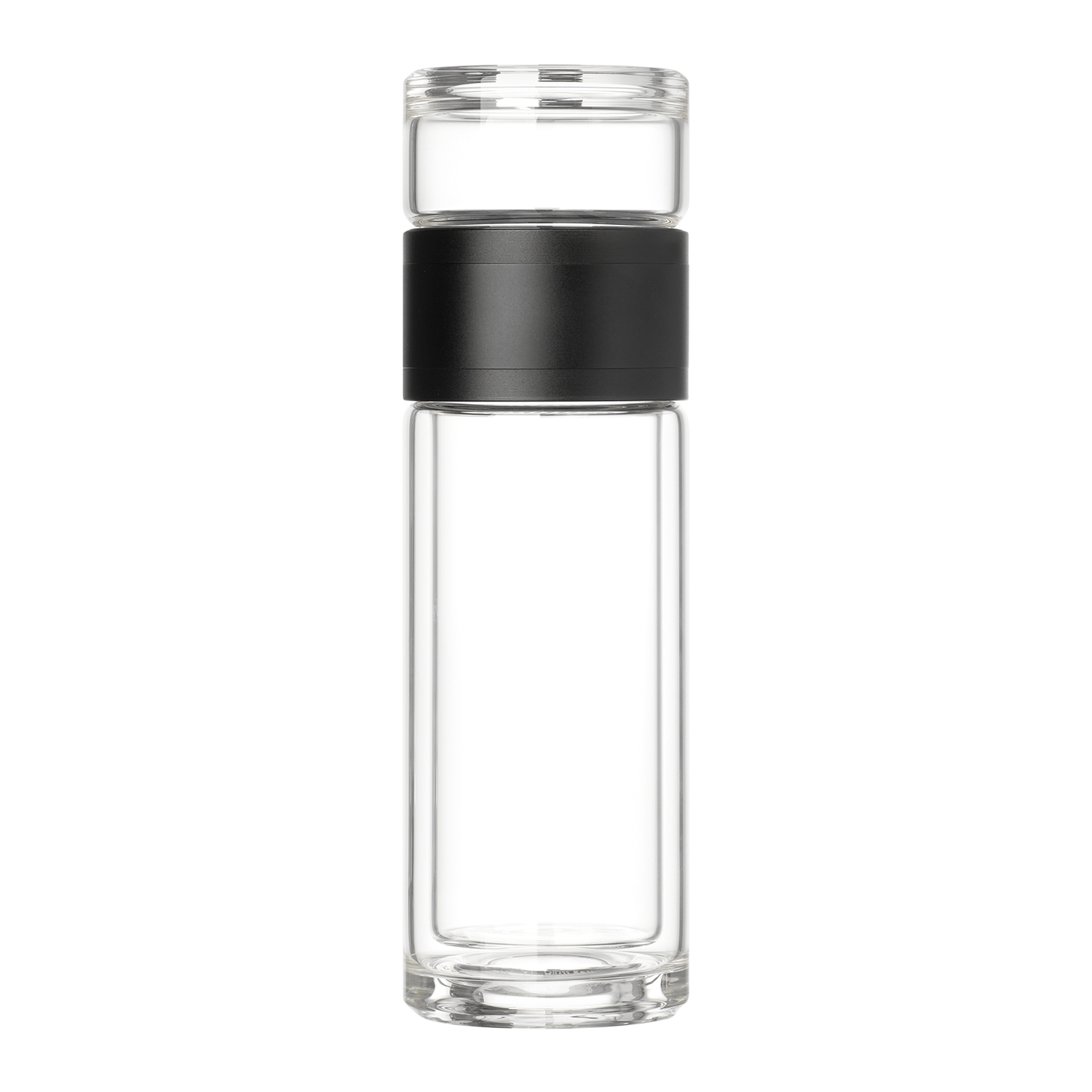 Бутылка стеклянная с двойными стенками Terso, черная, черный