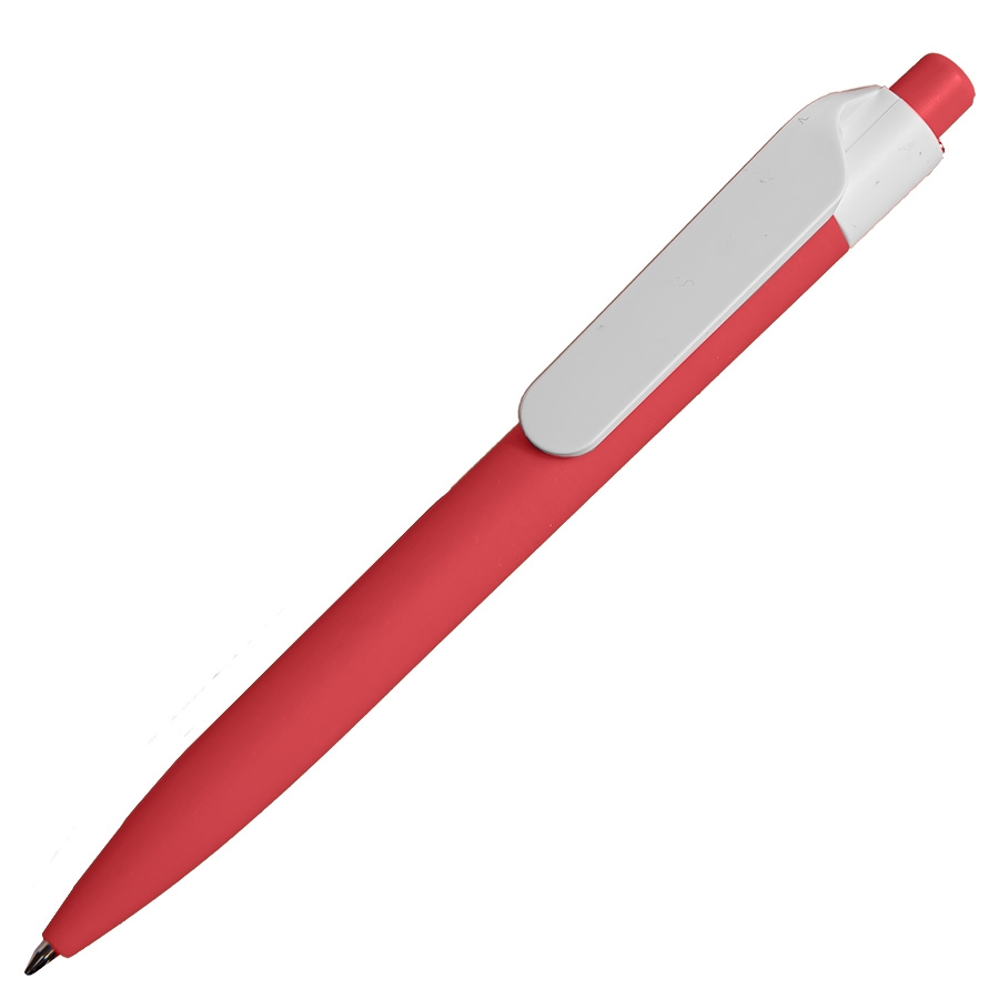 Ручка шариковая N16 soft touch, красный, пластик, цвет чернил синий, красный, abs пластик с покрытием soft touch