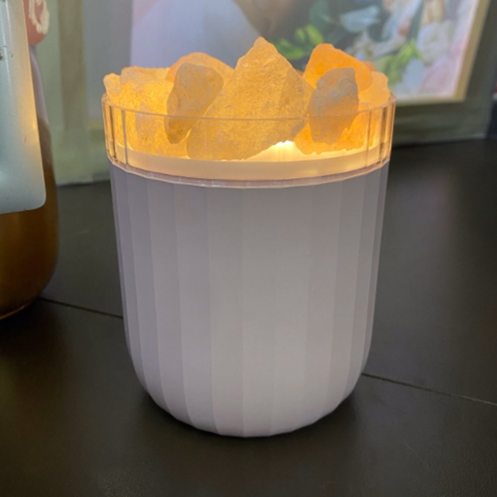 Светодиодный арома-увлажнитель с кристаллами соли Crystal Fog, белый, белый