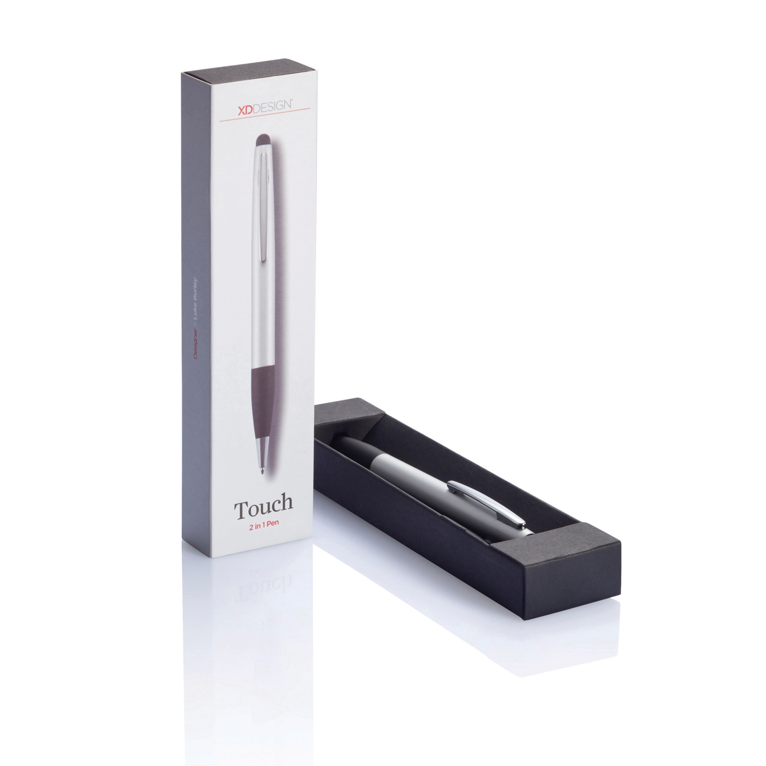 Ручка-стилус Touch 2 в 1, серебристый, нержавеющая сталь; abs