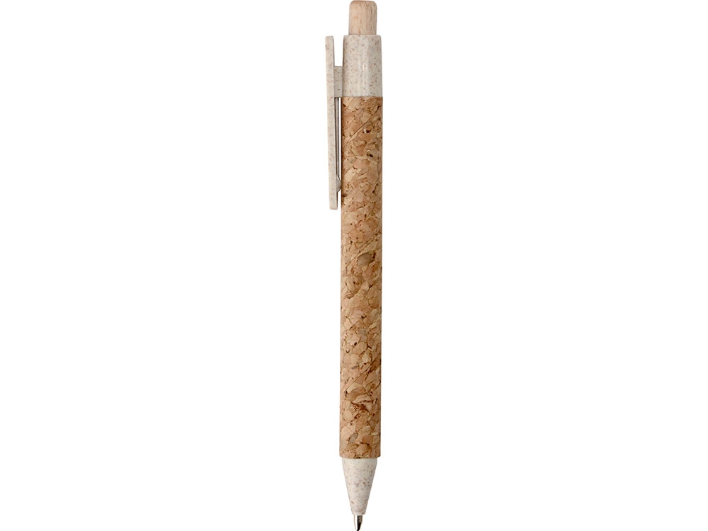 Ручка из пробки и переработанной пшеницы шариковая «Mira», коричневый, бежевый, дерево, пластик, пробка