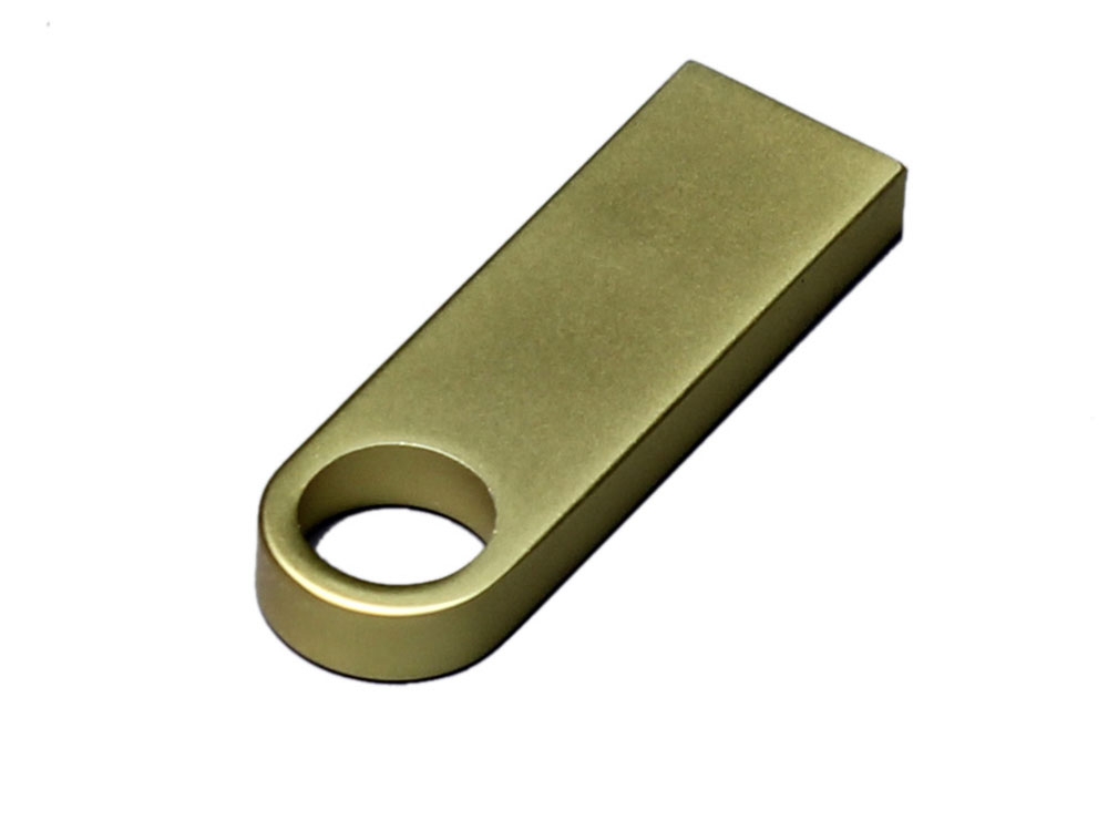 USB 3.0-флешка на 64 Гб с мини чипом и круглым отверстием, желтый, металл