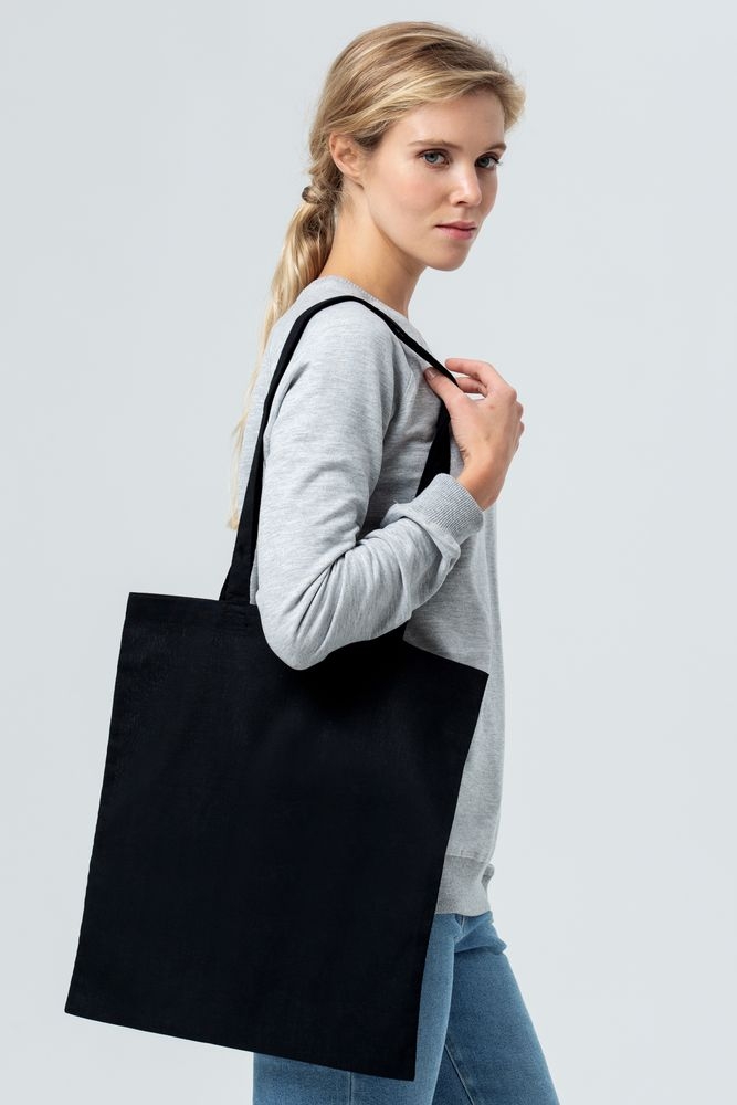 Холщовая сумка Basic 105, черная, черный, хлопок