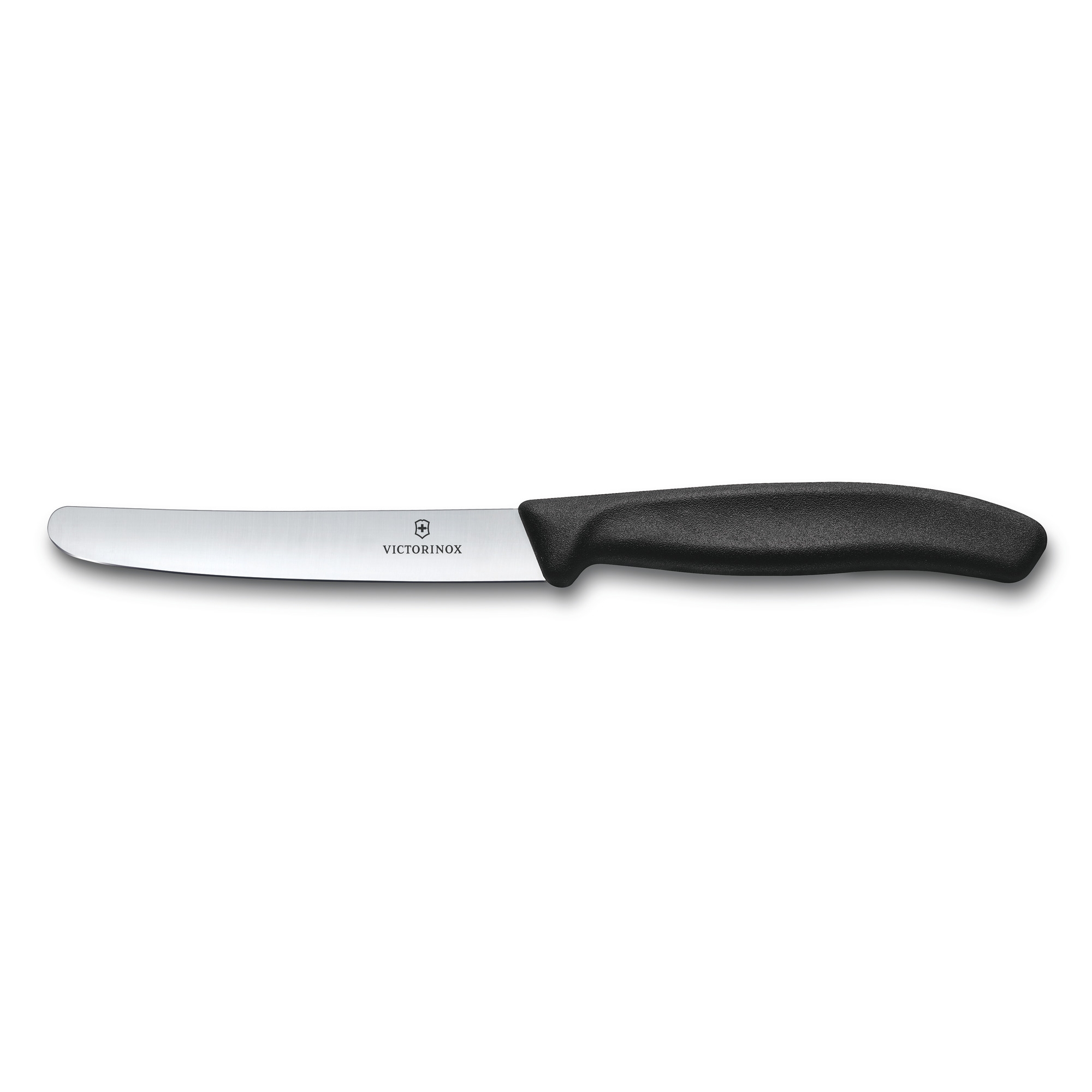Нож столовый VICTORINOX SwissClassic, прямое лезвие 11 см с закруглённым кончиком, чёрный, черный, полипропилен