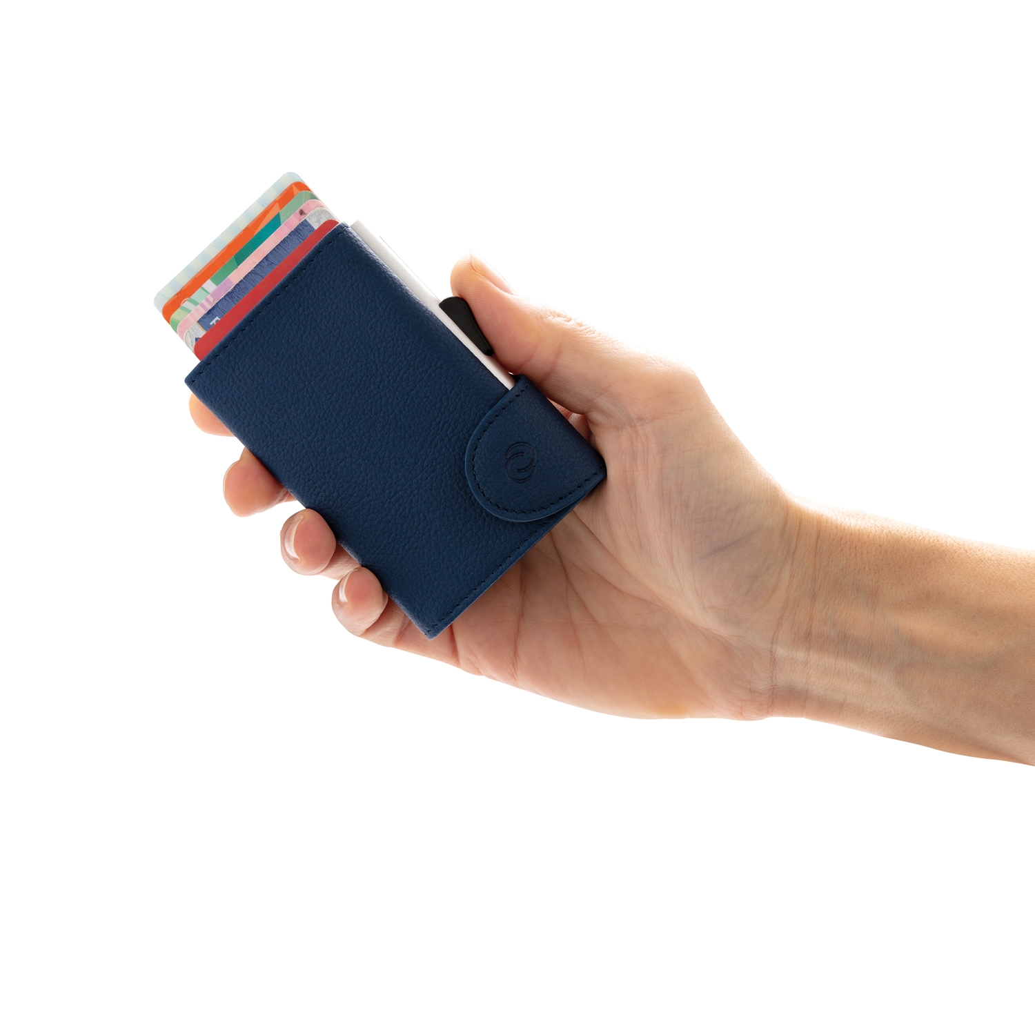 Кошелек с держателем для карт C-Secure RFID, голубой, polyurethane; алюминий