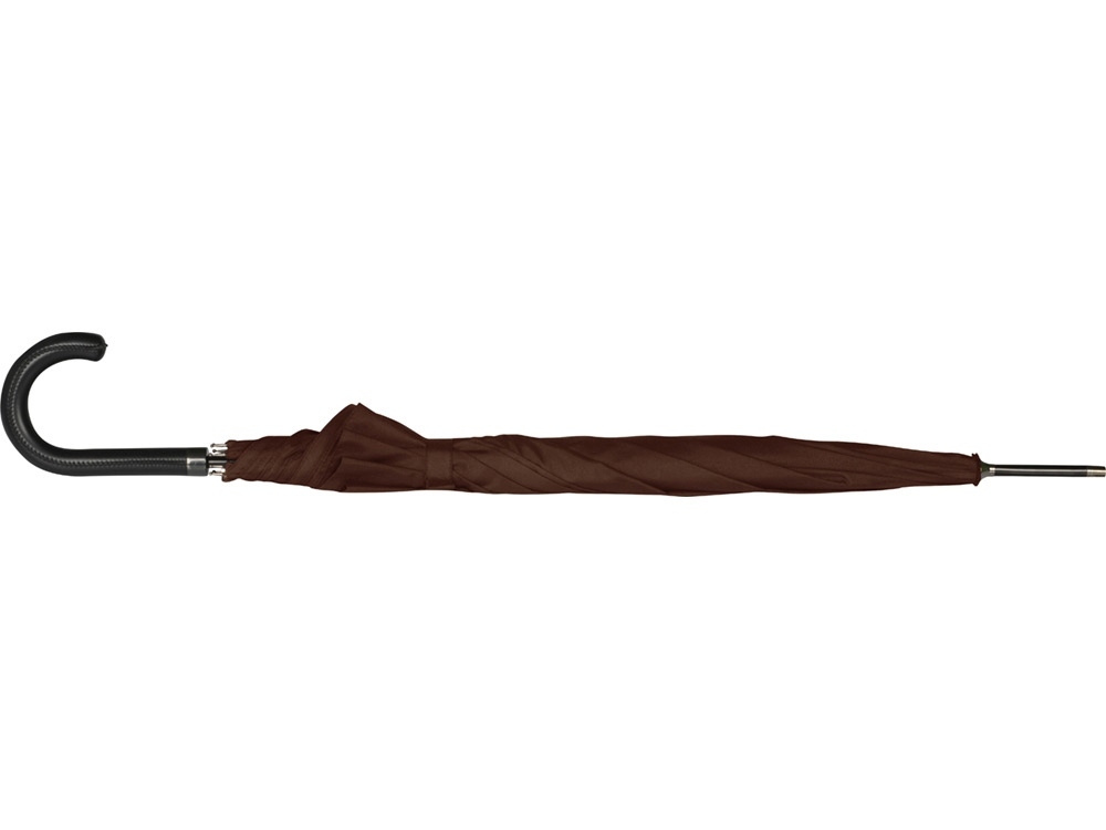 Зонт-трость «Алтуна», коричневый, полиэстер, кожзам