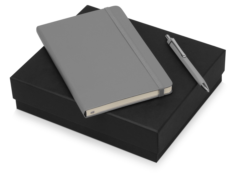 Подарочный набор Moleskine Hemingway с блокнотом А5 и ручкой, серый, пластик
