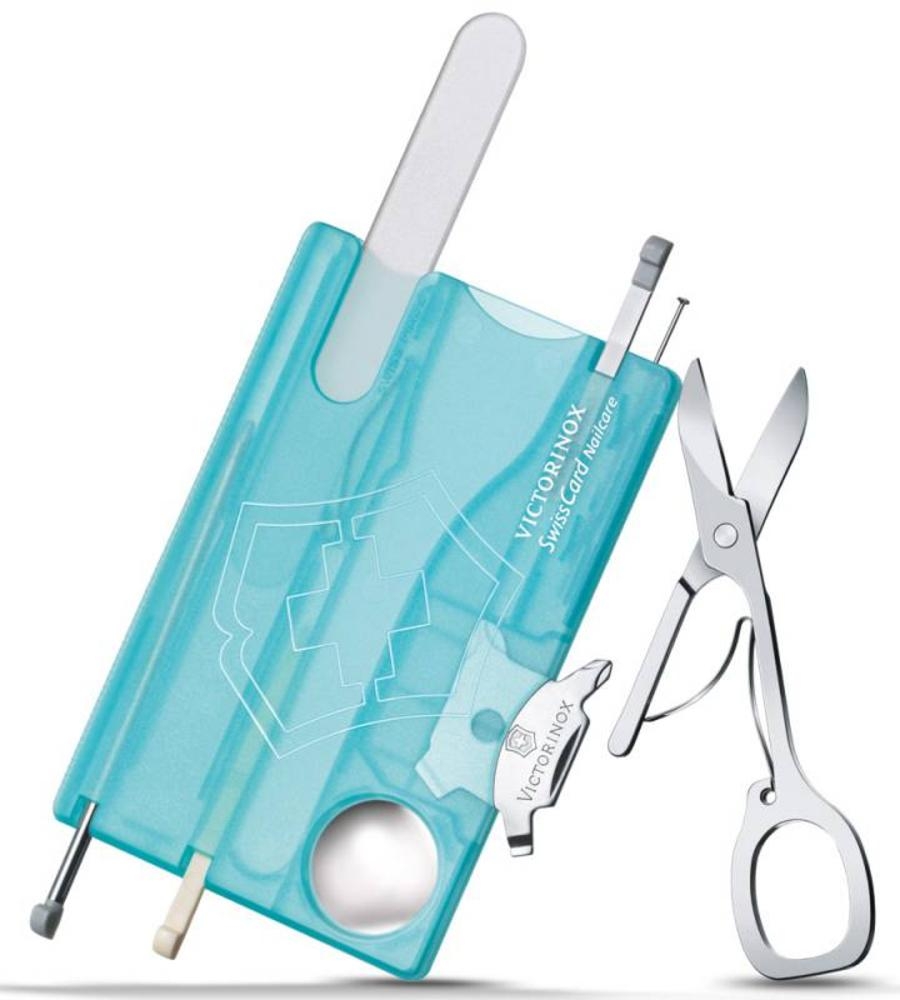 Набор инструментов SwissCard Nailcare, голубой, голубой, пластик; металл; стекло