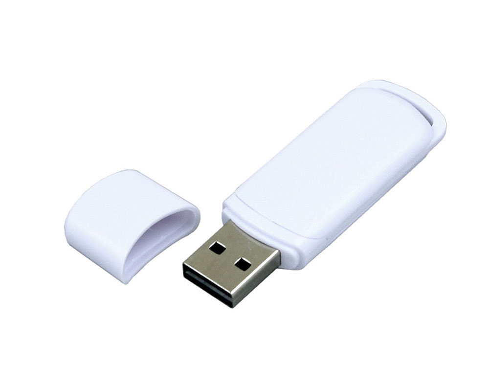 USB 2.0- флешка на 32 Гб с цветными вставками, белый, пластик