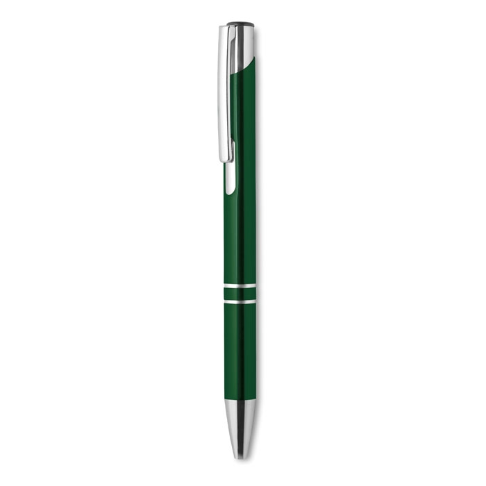Ручка шариковая с черными черни, зеленый, алюминий