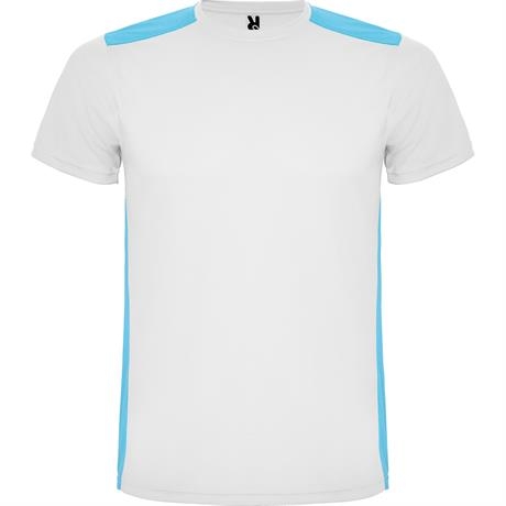 Спортивная футболка DETROIT мужская, БЕЛЫЙ/БИРЮЗОВЫЙ 2XL, белый/бирюзовый
