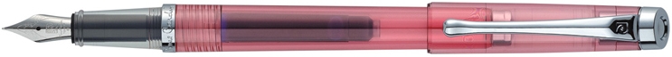 Ручка перьевая Pierre Cardin I-SHARE. Цвет - коралловый прозрачный.Упаковка Е-2., красный, пластик, нержавеющая сталь