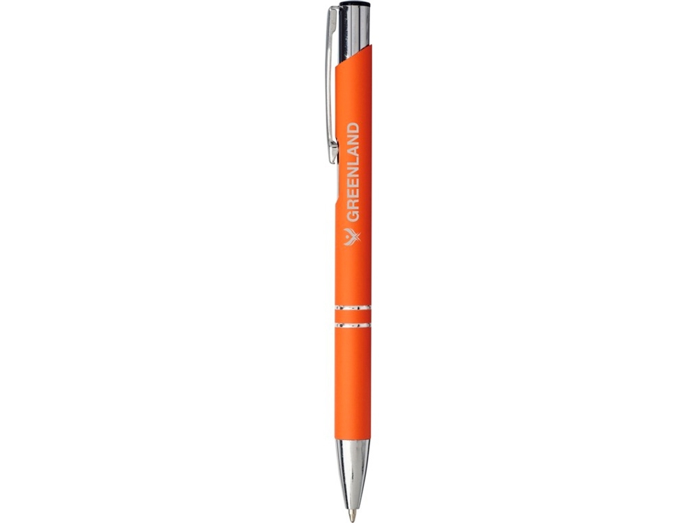 Ручка металлическая шариковая «Moneta» с антискользящим покрытием, оранжевый, алюминий
