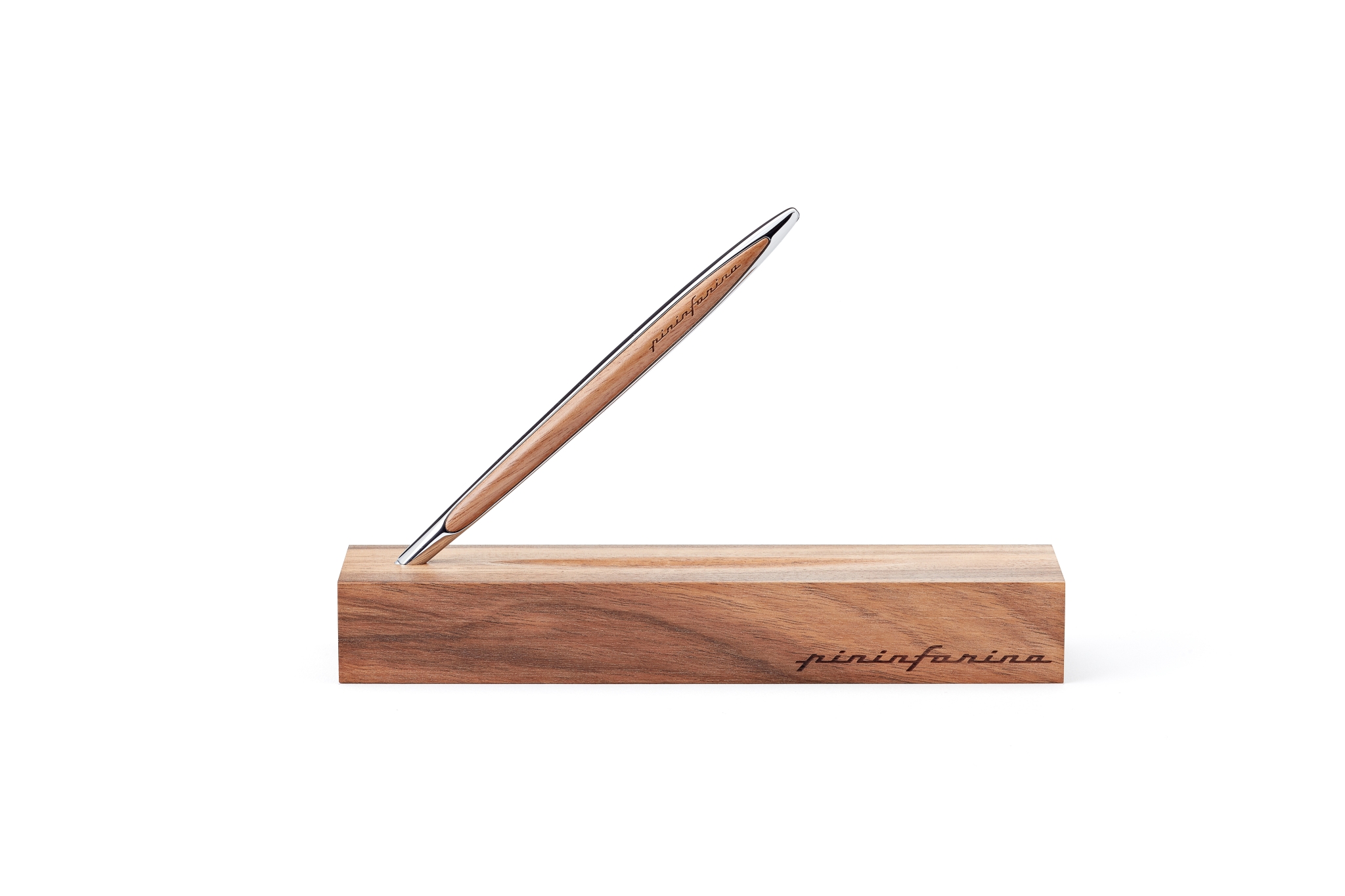 Шариковая ручка Pininfarina Cambiano Ink SHINY CHROME, #c0c0c0, грецкий орех, алюминий, дерево грецкий орех