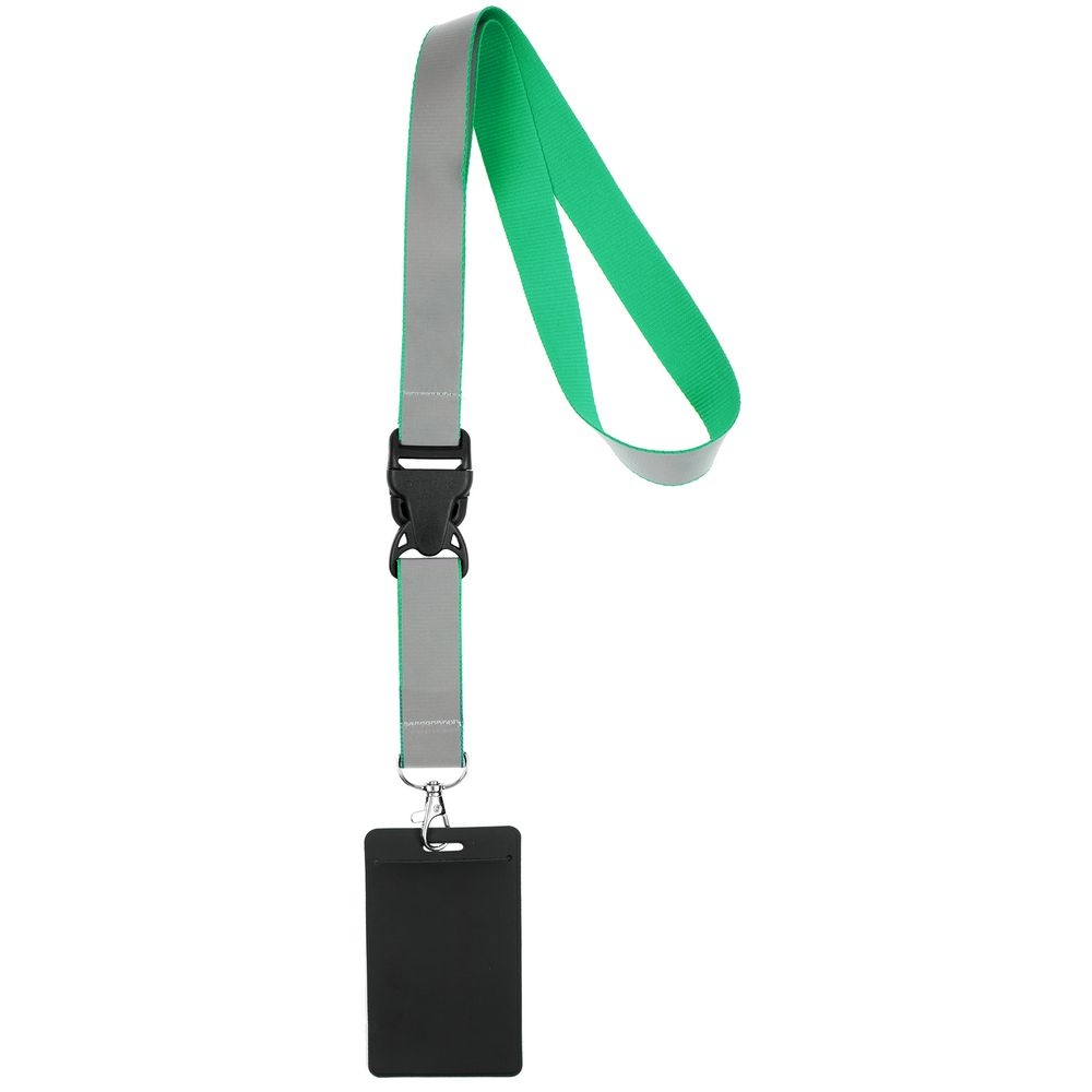 Лента светоотражающая Interlevel, зеленая с серым, зеленый, серый, нейлон; пластик; металл