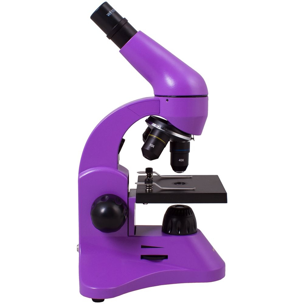 Монокулярный микроскоп Rainbow 50L с набором для опытов, фиолетовый, фиолетовый, корпус, транспортный кейс - пластик