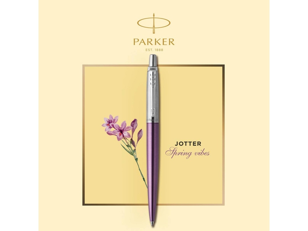 Ручка шариковая Parker Jotter Victoria, фиолетовый, серебристый, металл