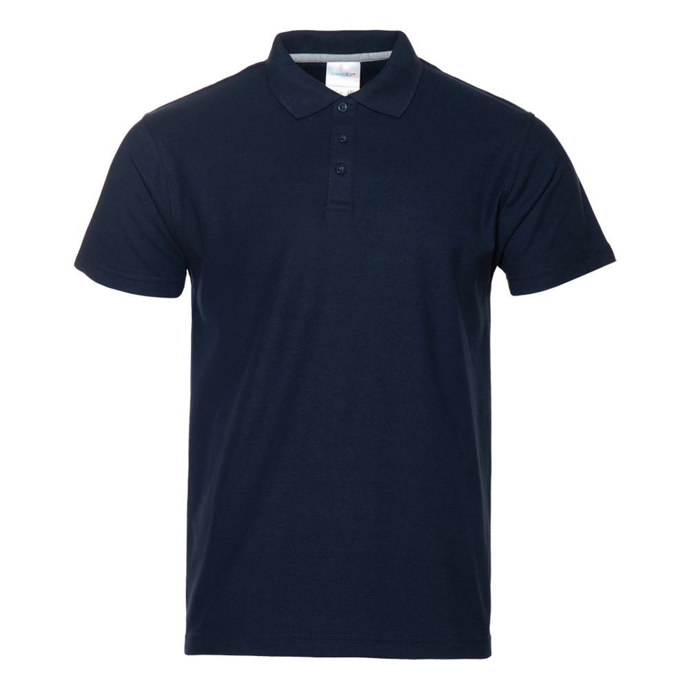 Рубашка поло мужская  STAN хлопок/полиэстер 185, 04, Т-синий, 185 гр/м2, хлопок