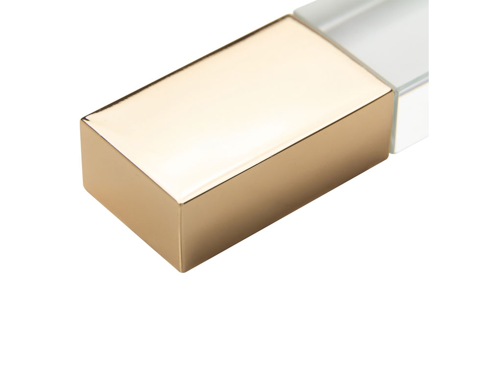 USB 2.0- флешка на 64 Гб кристалл классика, желтый, металл, стекло