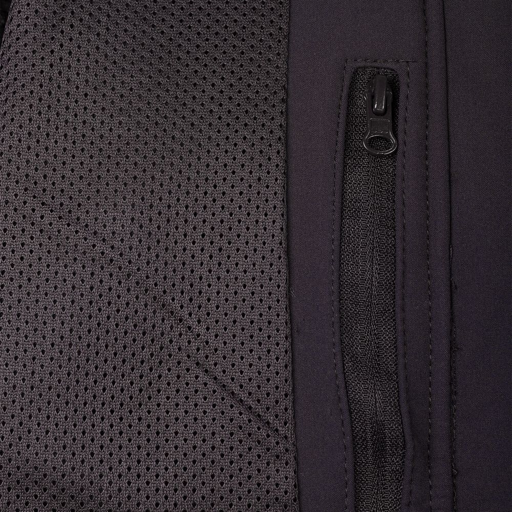 Куртка женская Hooded Softshell черная, черный, микрофлис и сетка, 340 г/м²; подкладка - полиэстер 100%, внешняя сторона - полиэстер 94%; эластан 4%; софтшелл