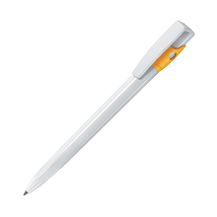 KIKI, ручка шариковая, ярко-желтый/белый, пластик, белый, ярко-желтый, пластик