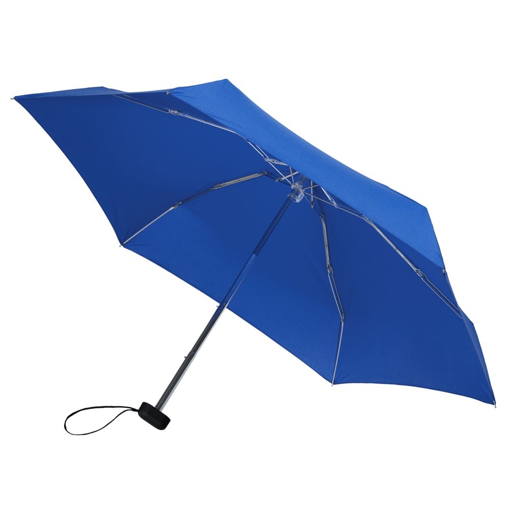 Зонт складной Five, синий, синий, купол - эпонж, алюминий, 190t; футляр - эва; ручка - пластик; спицы - металл