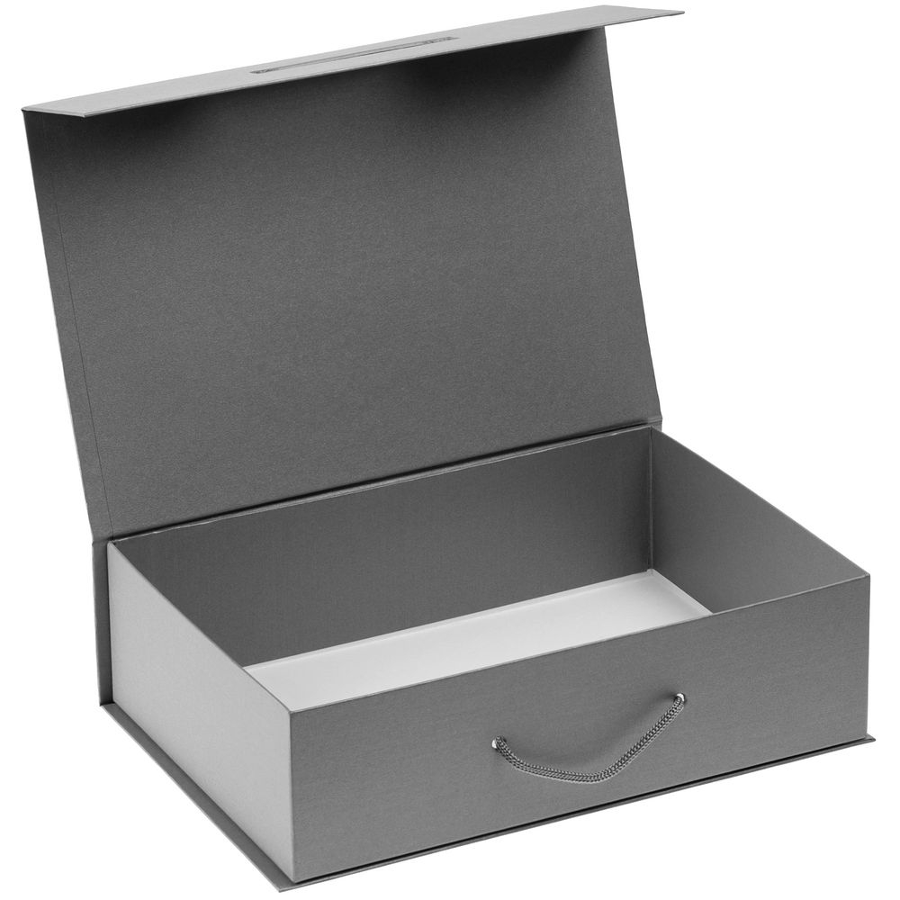 Коробка Case, подарочная, серебристая, серебристый, картон