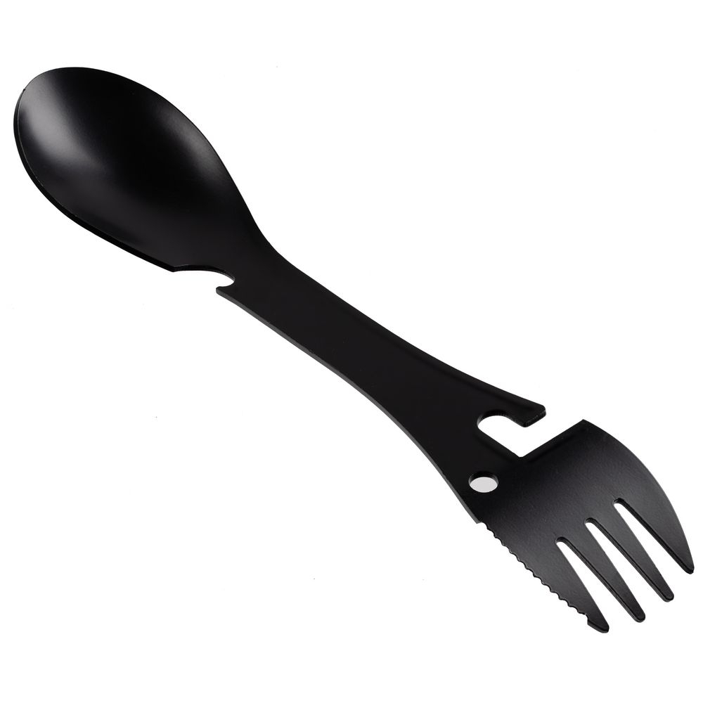 Походный столовый прибор Full Spoon, черный, черный, нержавеющая сталь