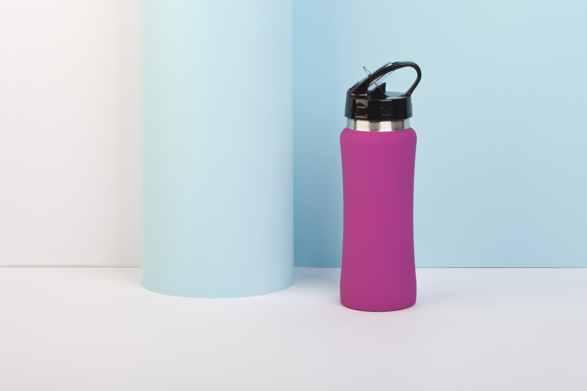 Бутылка для воды "Индиана" 600 мл, покрытие soft touch, розовый, нержавеющая сталь/soft touch/пластик