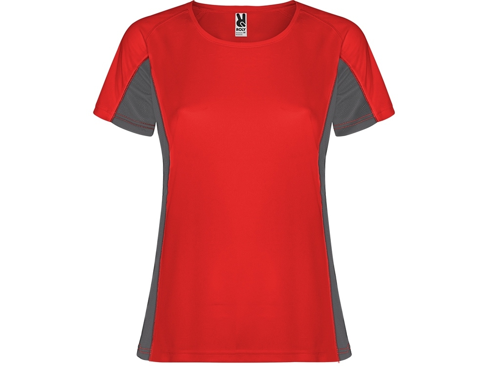Спортивная футболка «Shanghai» женская, красный, серый, полиэстер