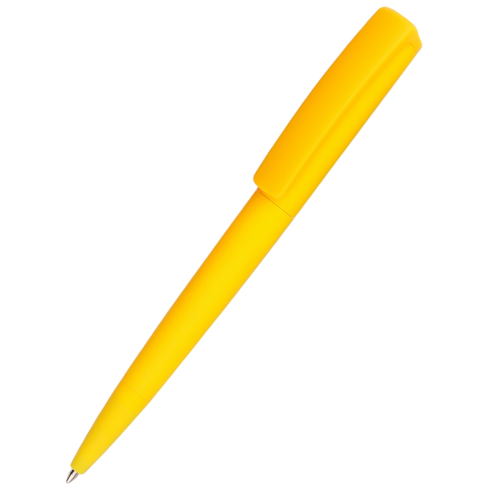 Ручка пластиковая Jangle, софт-тач, желтая, желтый