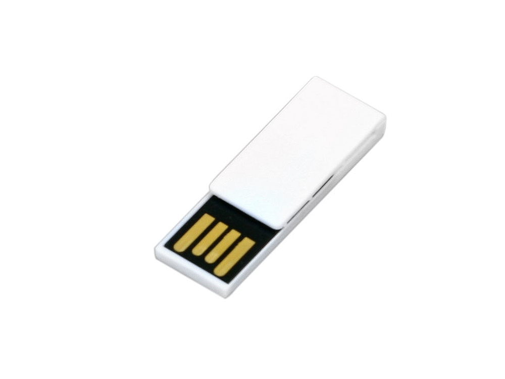 USB 2.0- флешка промо на 64 Гб в виде скрепки, белый, пластик