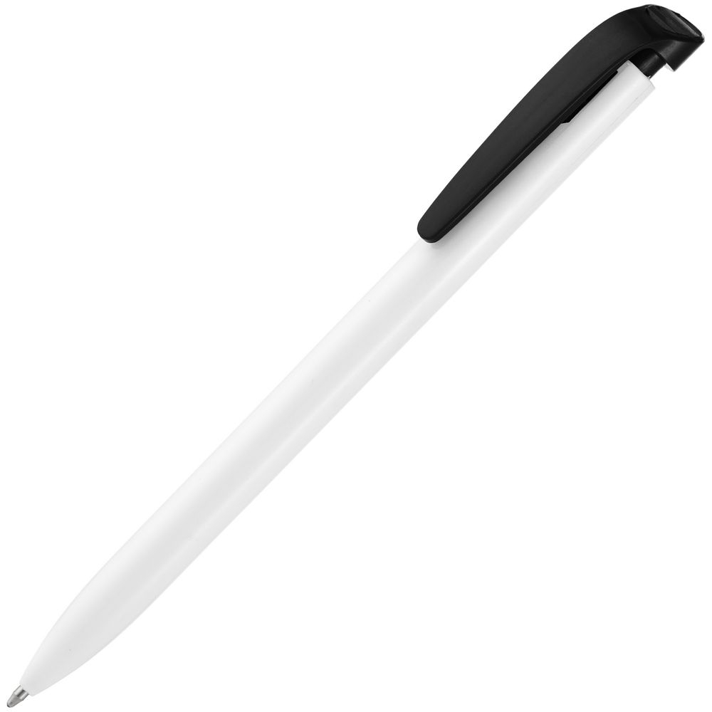 Ручка шариковая Favorite, белая с черным, черный, белый, пластик