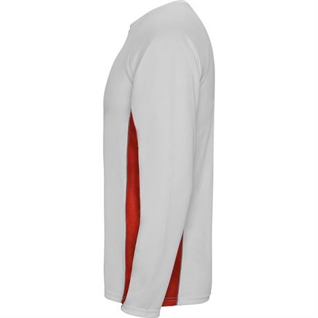 Спортивная футболка SHANGHAI L/S мужская, БЕЛЫЙ/КРАСНЫЙ 2XL, белый/красный