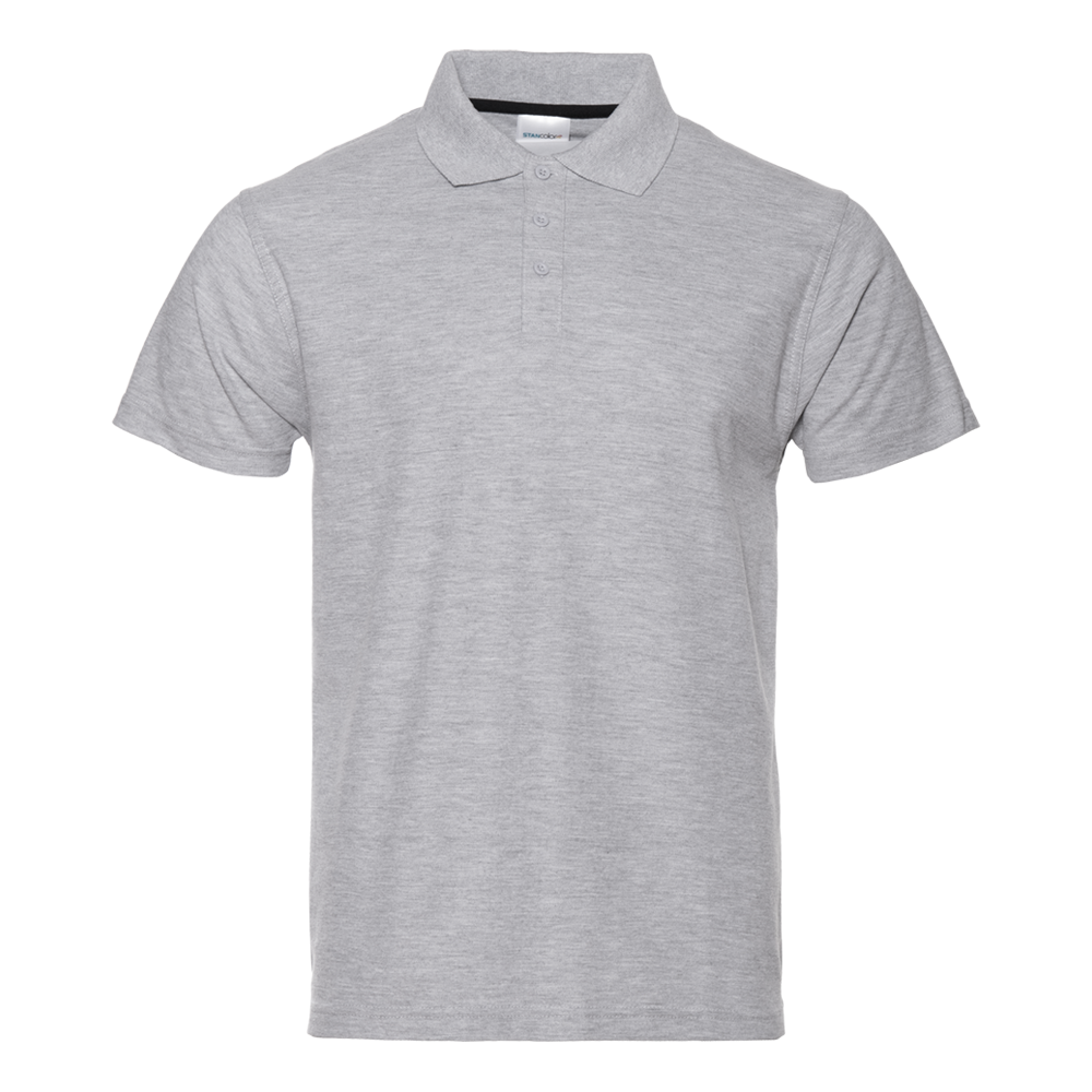 Рубашка поло мужская STAN хлопок/полиэстер 185, 104, Серый меланж, 185 гр/м2, хлопок
