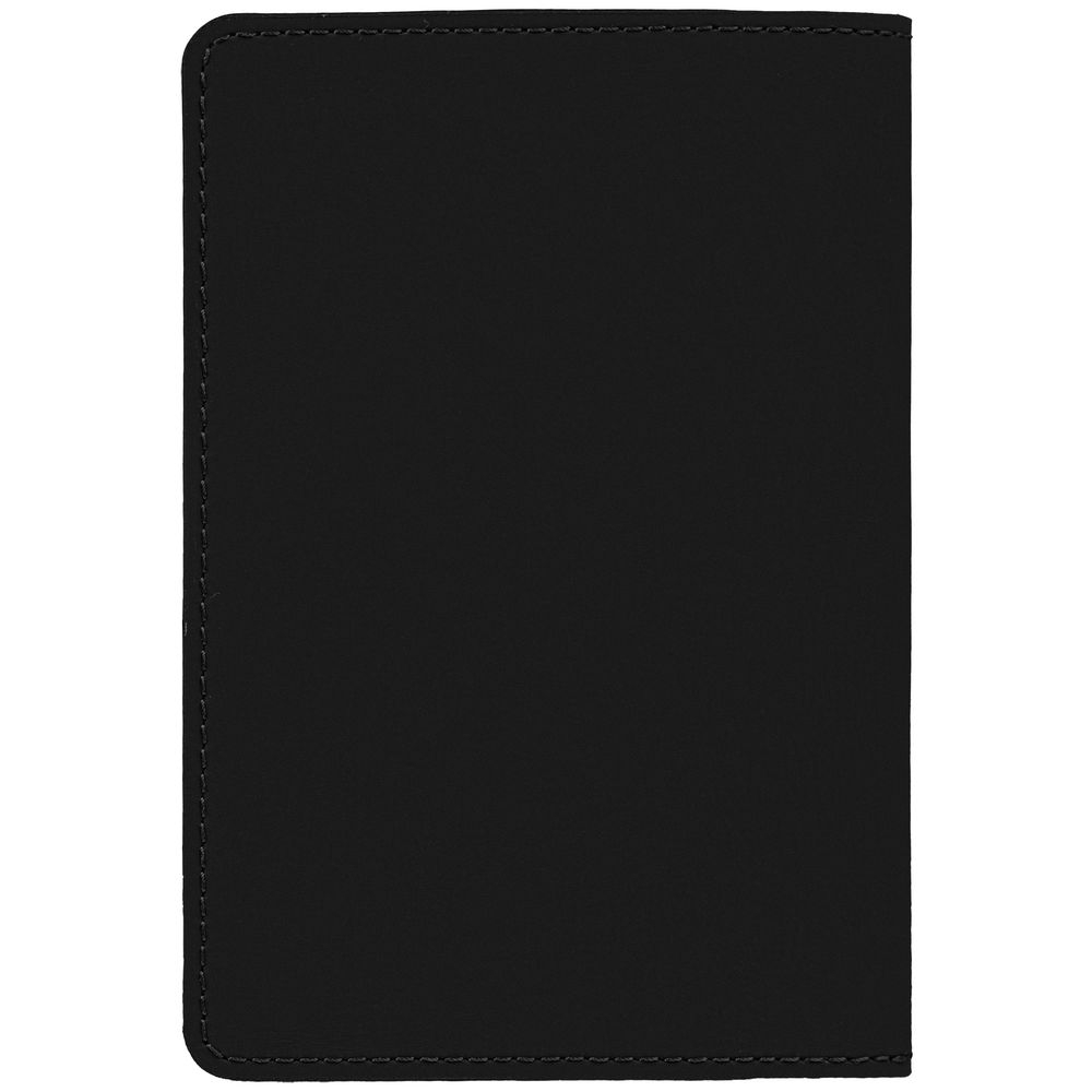 Обложка для паспорта Alaska, черная, черный, натуральная кожа; покрытие софт-тач