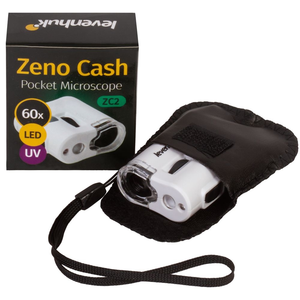 Карманный монокулярный микроскоп Zeno Cash ZC2, корпус - пластик; чехол - полиэстер