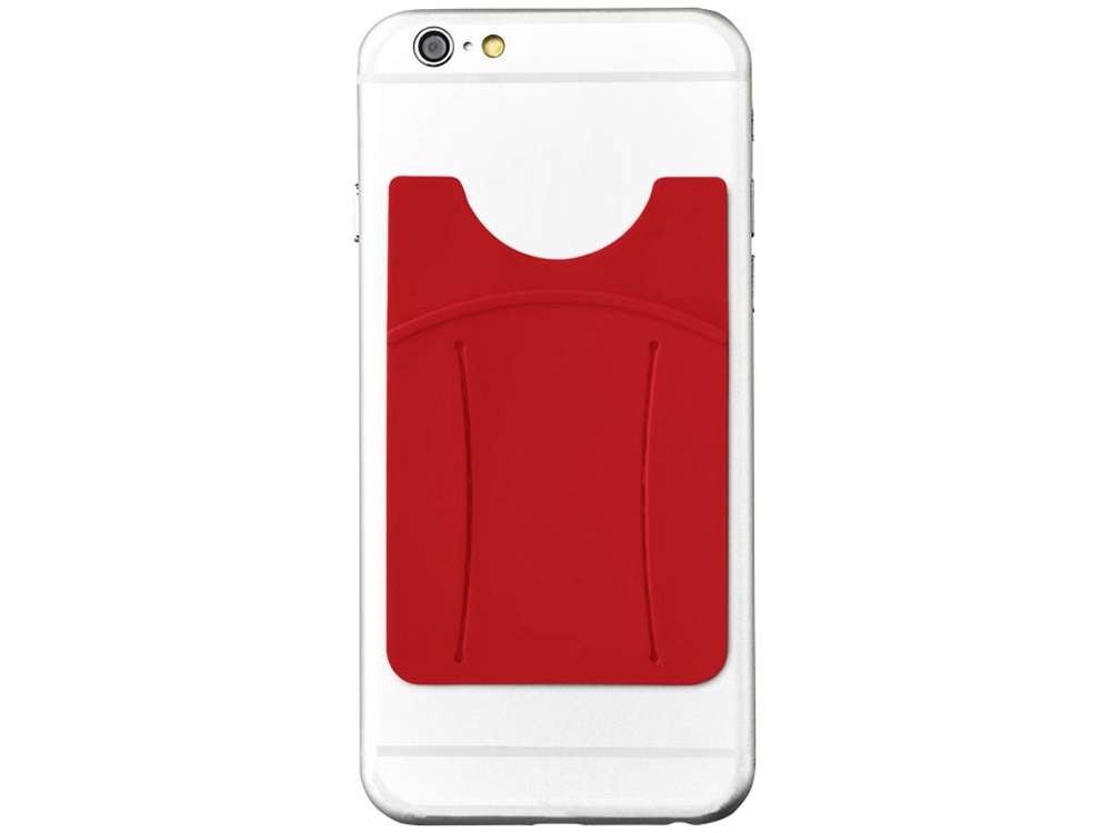 Картхолдер для телефона с держателем «Trighold», красный, силикон
