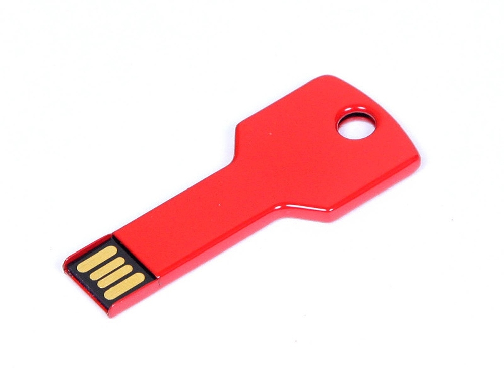 USB 2.0- флешка на 16 Гб в виде ключа, красный, металл